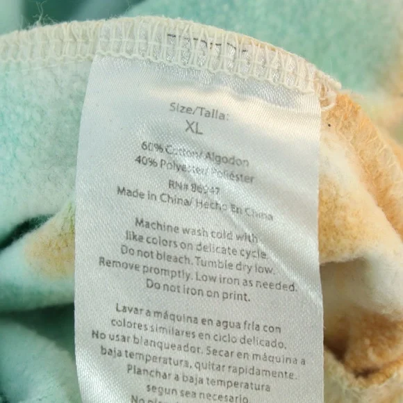 Nickelodeon Blue & Orange Tie Dye Pullover Hoodie Sweater Womens Size XL - Picture 5 of 5